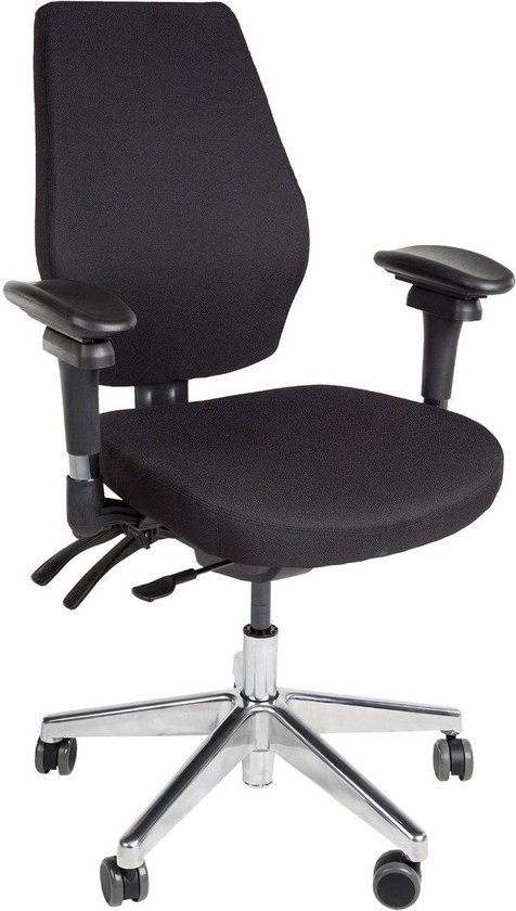 ABC Kantoormeubelen bureaustoel basic zwart met metalen voetkruis