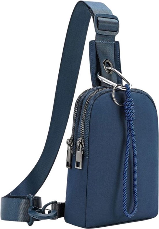 Crossbodytas London Blue - verstelbare schouderband - waterafstotend - compact - unisex - schoudertas