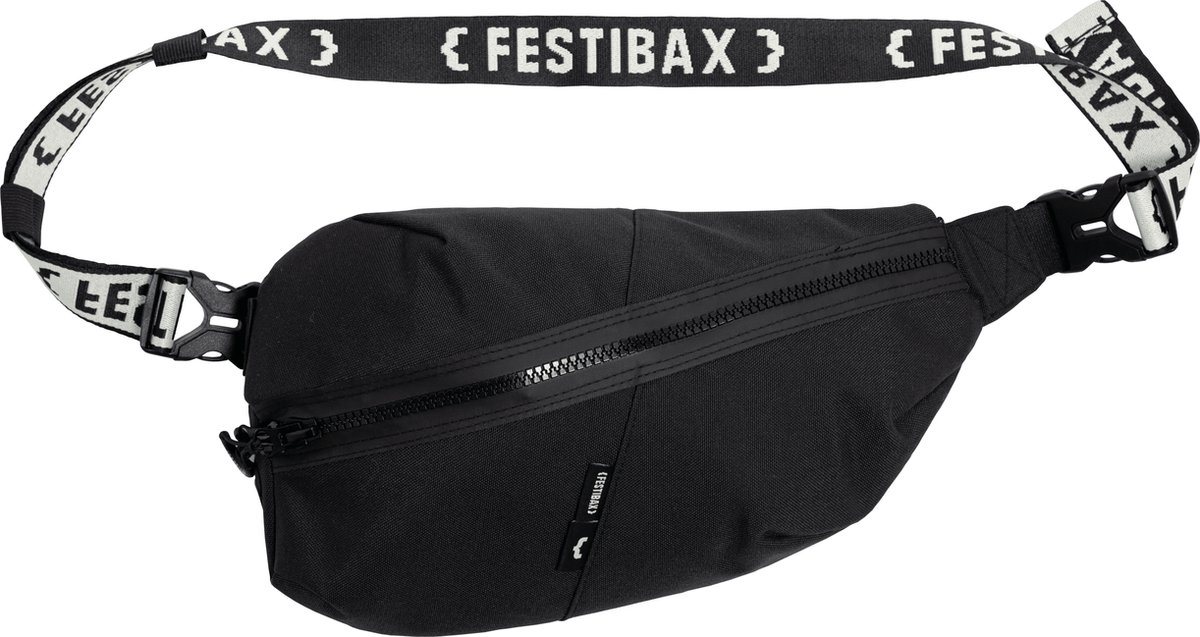 Festibax® Elite XL - Heuptas/Fanny pack/Crossbodytas - Festivaltas - Gender neutraal - Zwart