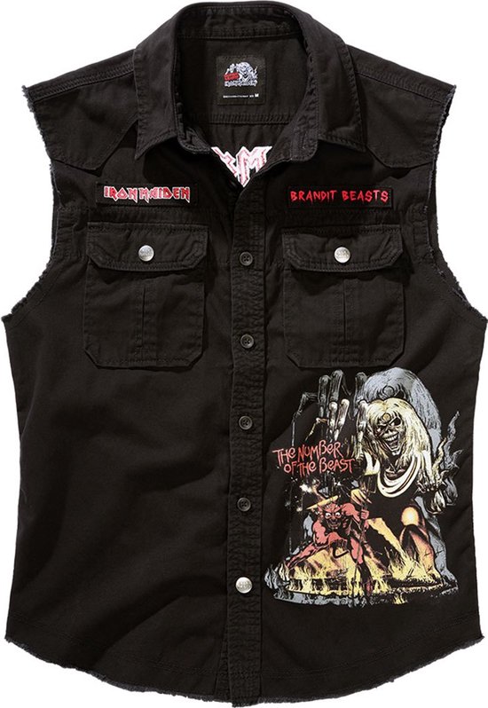 Brandit Iron Maiden - Vintage NOTB Mouwloos werkshirt - L - Zwart