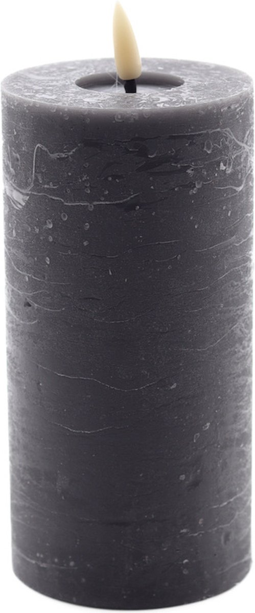 Mansion atmosphere led kaars rustic grijs 15x7,5cm
