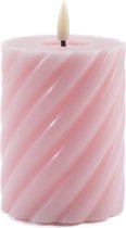 Mansion atmosphere - swirl led kaars licht roze 10x7,5cm