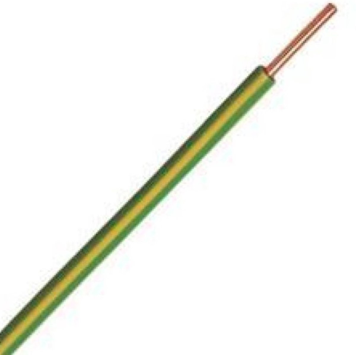 H07V-U | VD draad | 1 x 1,5mm2 aders | Groen/Geel | 100M