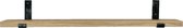 GoudmetHout - Massief eiken wandplank - 220 x 15 cm - Licht Eiken - Inclusief industriële plankdragers L-vorm UP Geen Coating - lange boekenplank