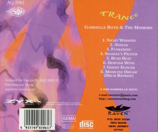 Gabrielle Roth - Trance (CD), Gabrielle Roth & the Mirrors | Muziek | bol