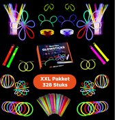 Sparklyn XXL Glow in the Dark Stick Set - 328st Glowsticks met accessoires - Breekstaafjes - Neon Party