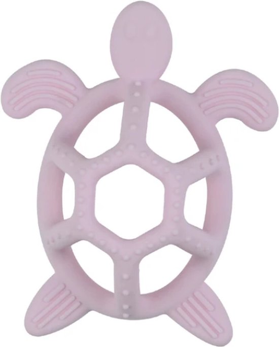 Bijtschildpad - baby speelgoed - silicone - bijtring - bijtspeeltje - Rose