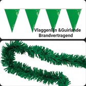 Brandvertragende PVC Vlaggenlijn & PVC Guirlande Groen, Carnaval, Themafeest, Horeca, Voetbal, Verjaardag, St Patricks day.