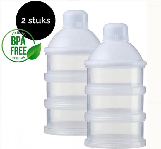 Tour de Lait en poudre - Porte-lait en poudre - ensemble de 2 - Sans BPA -  2x 3 