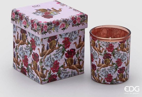 EDG Enzo De Gasperi geurkaars in glas met muziekdoosje H9 D8 kerst