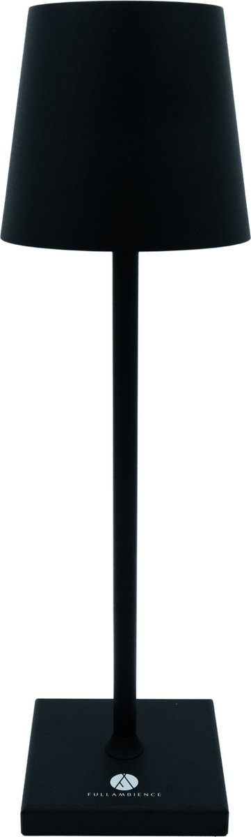 Fullambience Oplaadbare Tafellamp Zwart – Dimbaar – Ingebouwde Accu – Binnen en Buiten – Oplaadbaar – Draadloos - Touch Schakelaar – Slaapkamer, Woonkamer & Tuinverlichting