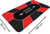 Pokermat - speelkleed - kaartmat - poker - rubber mat - las vegas rood - 180 x 90 cm - incl. oprol koker - incl. draagtas - waterafstotend - antislip - 2 tot 9 pers.