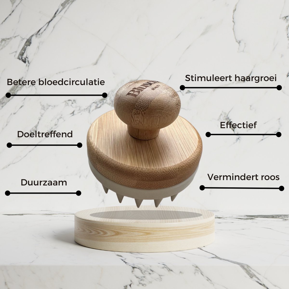 Bluscha® - Scalp Massager - Hoofdhuid Massage - Brush - Siliconen Haarborstel - Hoofdmassage - Scrub - Massage Borstel - Haar - Shampoo Brush - Haargroei - Anti Roos - Doorbloeding - Gezonder haar - Haarolie
