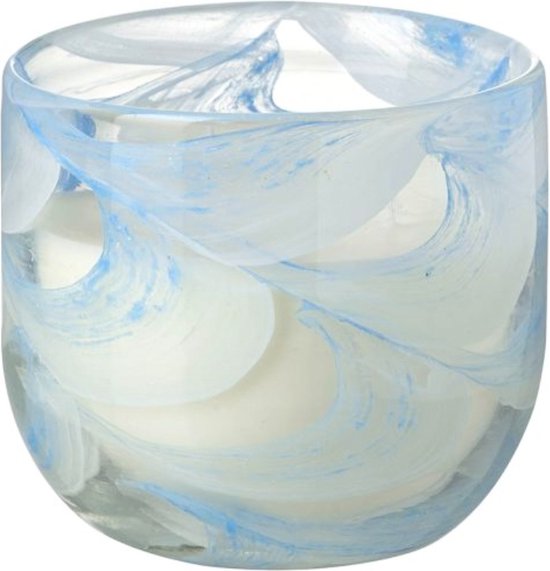 Parlane kaars Votive in glas blauw 11,5 cm - kaarsen in glas - drie lonten kaars - kaars in pot - kaars van wax - decoratieve kaars