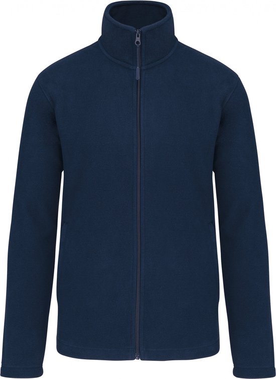 Gilet en micro-polaire bleu marine Kariban, fermeture éclair sur le devant et col montant.