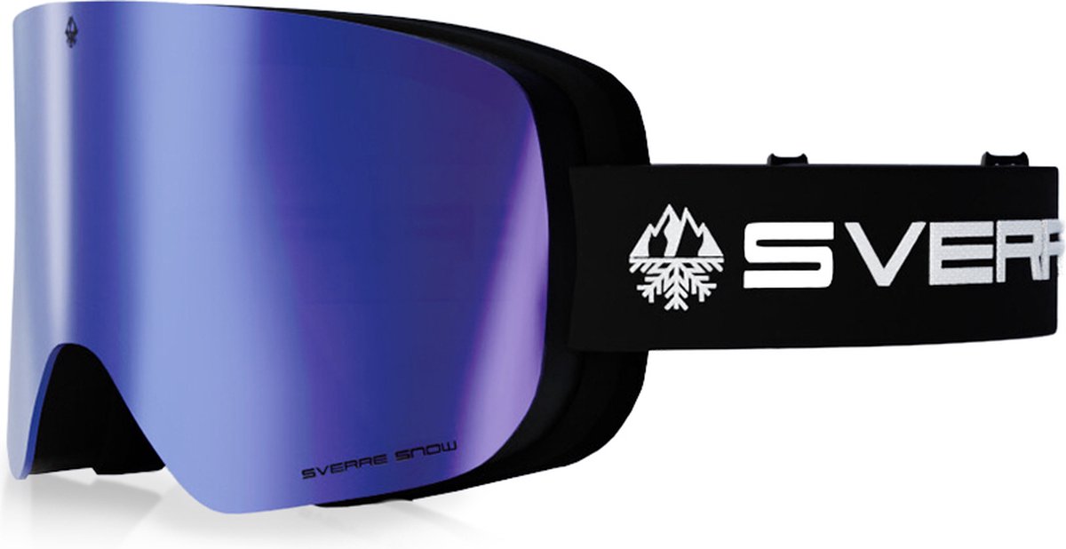 Skibril met blauwe magnetische lens - Anti-condens - Voor heren en dames - Inclusief harde beschermcase - 100% UVA & UVB bescherming