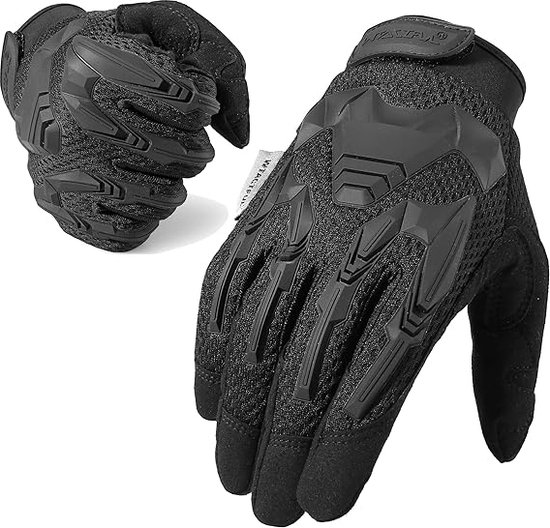 1TG Tactical Guantes tácticos para Pantalla táctil con protección de Nudillos de Fibra de Carbono, Guantes Militares para Moto, Caza y Seguridad