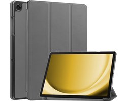 Hoes - Geschikt voor Samsung Galaxy Tab A9 Plus - Dun & Stevig - Trifold Bookcase - Hard Cover - Hardcover Book Case - Tablet Hoesje - Grijs