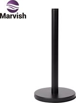 Marvish - Keukenrolhouder - Zwart - Zwaar - Kwaliteit - 32cm - staand