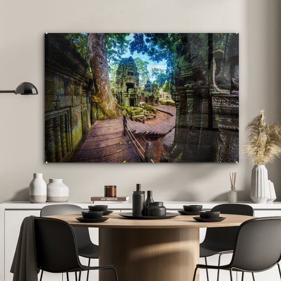 Temple de Ta Prohm en plexiglas d'Angkor Wat 90x60 cm - Tirage photo sur Glas (décoration murale en plexiglas)