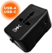 Dutch Quality® Universele Wereldstekker Zwart - Reisstekker geschikt voor 170+ Landen - Met USB-C & USB-A Poorten - Internationale Reisadapter