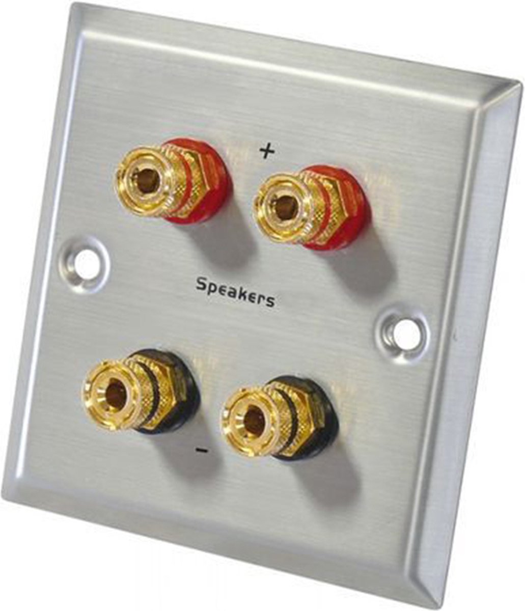 Dynavox Luispreker wandplaat - 2-voudig - Verguld - 86x86mm - Zilver