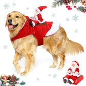 Hondenkostuum Kerstman, Kerstmis, hondenkleding, mantel, hondenkostuums, huisdierenjassen, kostuum, warme winterkleding voor honden, XXL - rood