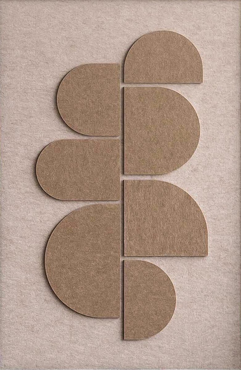 Wandkraft Feltro Acustico 002 - Design Wanddecoratie - 80x120 cm - Blind Metalen Ophangsysteem - Bruin