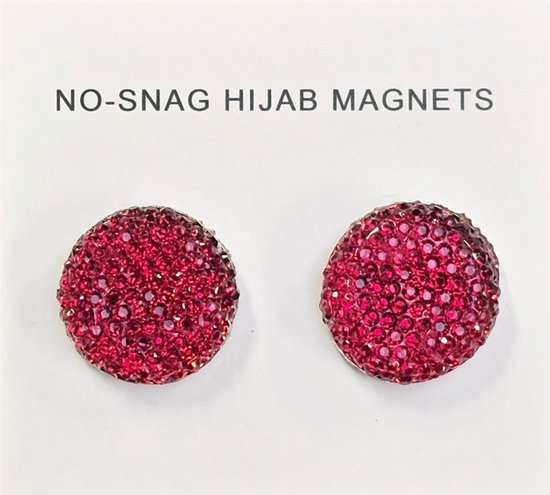 Fako Bijoux® - 2x Magnetische Broche Acryl - Hoofddoek Magneet - Sjaal - Hijab Accessoires - Abaya - 18mm - Set 2 Stuks - Rood