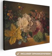 Canvas Schilderij Bloemen - Schilderij van G.J.J Van Os - 80x60 cm - Wanddecoratie