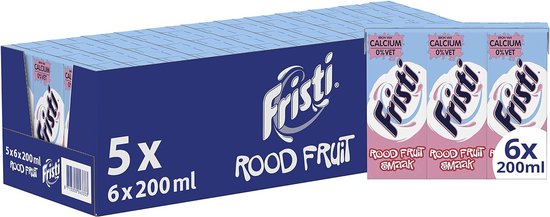 Fristi Drinkyoghurt Rood Fruit Mini - 5 x 6 x 200 ml - Voordeelverpakking