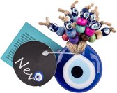Nevfactory Evil Eye Magnet with Beads - Boze Oog Magneet - Nazar Boncugu - Handmade Mystical Lucky Charm - L4xW4xH1 cm