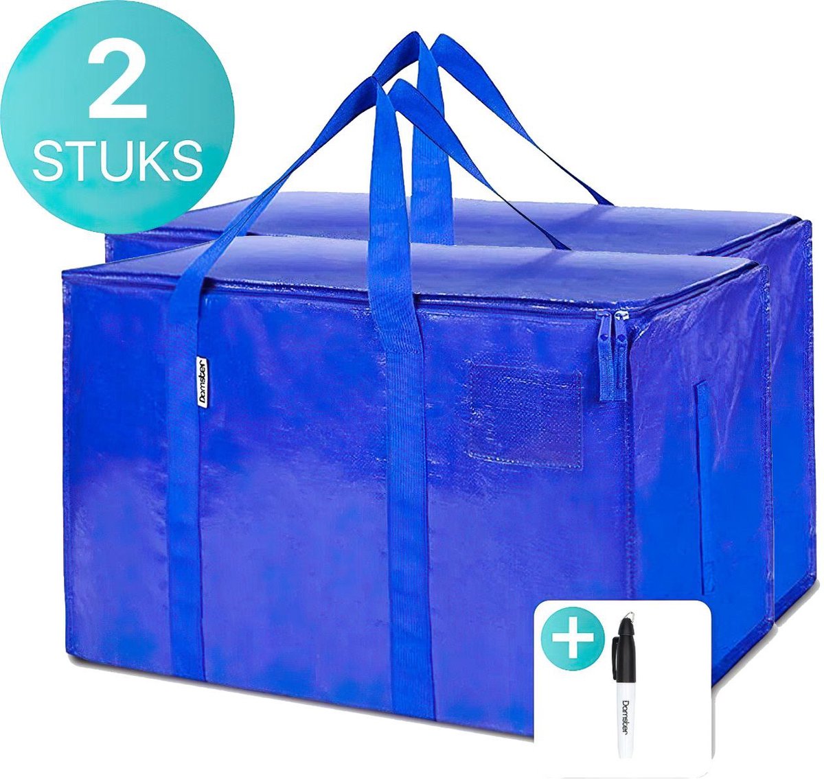 Damster XL Opbergtassen 2 Stuks Big Shopper Met Rits Waterdicht Damster XL Opbergtassen 2 Stuks Big Shopper Met Rits Waterdicht
