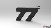 Sleutelhanger '77' Valtteri Bottas (Formule 1) - 51x32x5 mm - Zwart