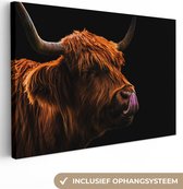 Tableau sur Toile Scottish Highlander - Langue - Nez - 120x80 cm - Décoration murale