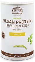 Mattisson - Biologisch Vegan Proteïne Poeder - Eiwitpoeder - Erwten & Rijst - Vanille - 500 Gram