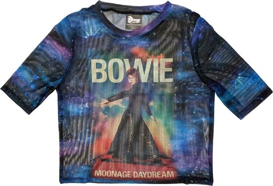 David Bowie - Moonage 11 Fade Crop top - S - Blauw