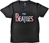 The Beatles - Floral Logo Heren T-shirt - 2XL - Zwart