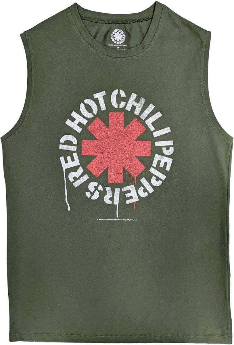 Red Hot Chili Peppers - Stencil Tanktop - M - Groen