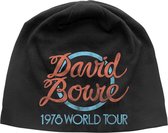 David Bowie - World Tour Logo JD Print Beanie Muts - Zwart