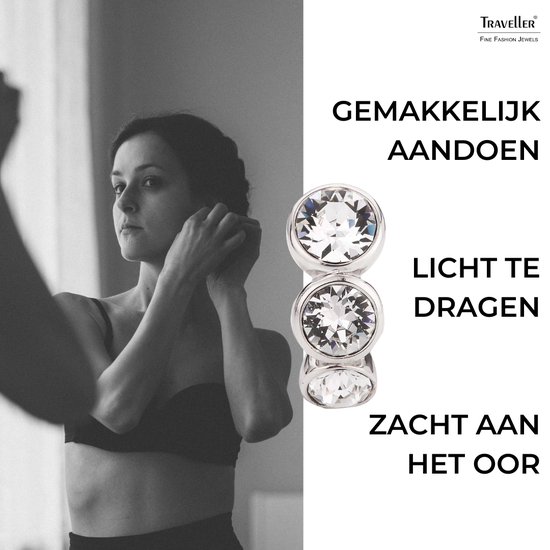 Clips d'oreilles Traveler - Femme - Couleur argent - Cristal Swarovski -155805