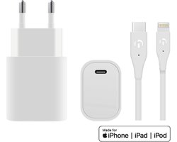 Incentive Travel Adapter oplader 20W USB-C met USB-C naar Lightning Kabel - Wit (MFI certified) Snellader