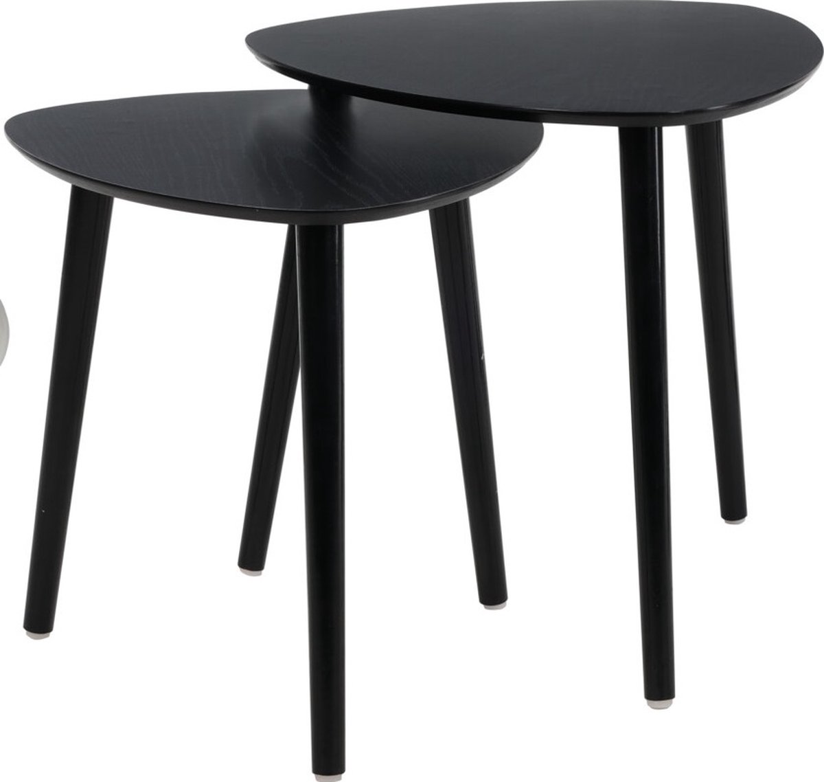 In & Out Deco bijzettafels - salontafel hout - zwart - set van 2