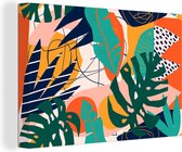 Canvas Schilderij Jungle - Vormen - Kleuren - Jongens - Meisjes - Kinderen - 60x40 cm - Wanddecoratie