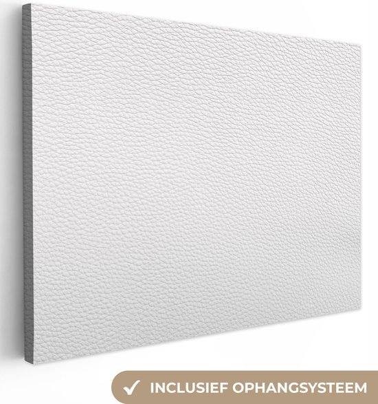 Peinture sur toile 160x120 cm - Décoration murale Cuir - Structure - Aspect cuir - Wit - Décoration murale murale salon - Décoration chambre - Accessoires de chambre - Peintures