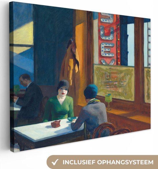 Canvas Schilderij Chop suey - Edward Hopper - 80x60 cm - Wanddecoratie