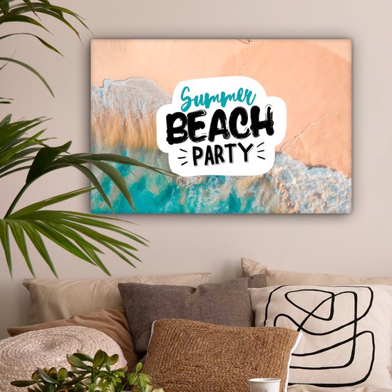 Toile Peinture Été - Plage - Proverbes - 60x40 cm - Décoration murale