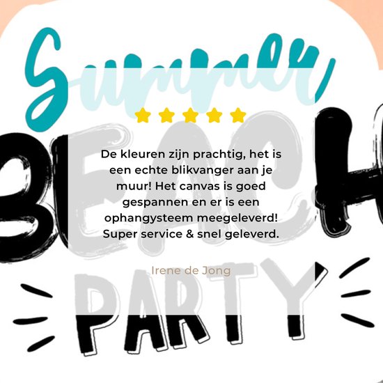 Toile Peinture Été - Plage - Proverbes - 60x40 cm - Décoration murale