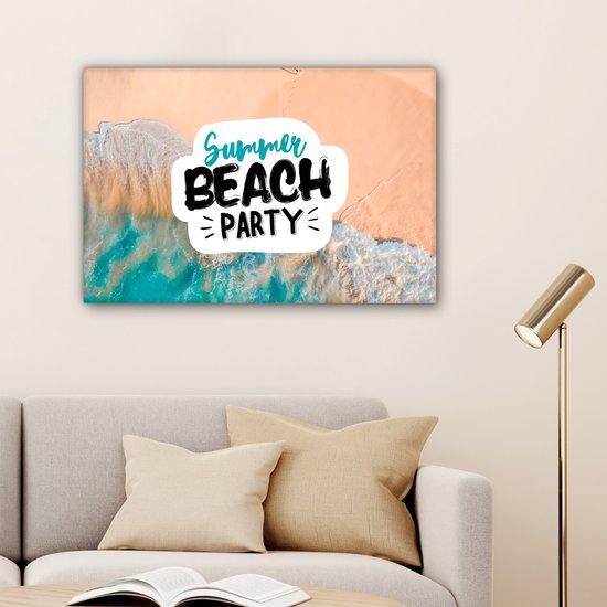 Toile Peinture Été - Plage - Proverbes - 60x40 cm - Décoration murale