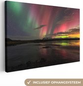Northern Lights in Iceland Canvas 80x60 cm - Tirage photo sur toile (Décoration murale salon / chambre)